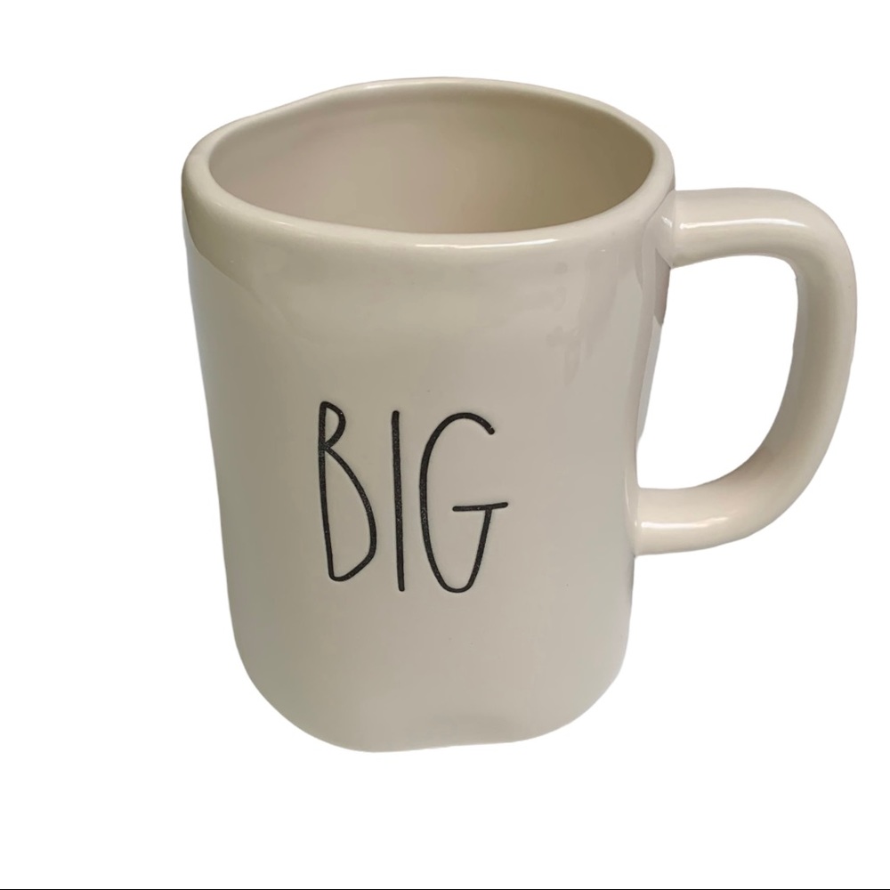 Rae Dunn BIG LITTLE Mug Box Set of 2 White Black Large Letters New 2017 OG - Picture 4 of 17